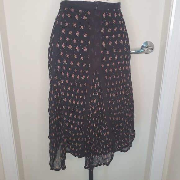 April Cornell black pink floral skirt - Picture 1 of 8